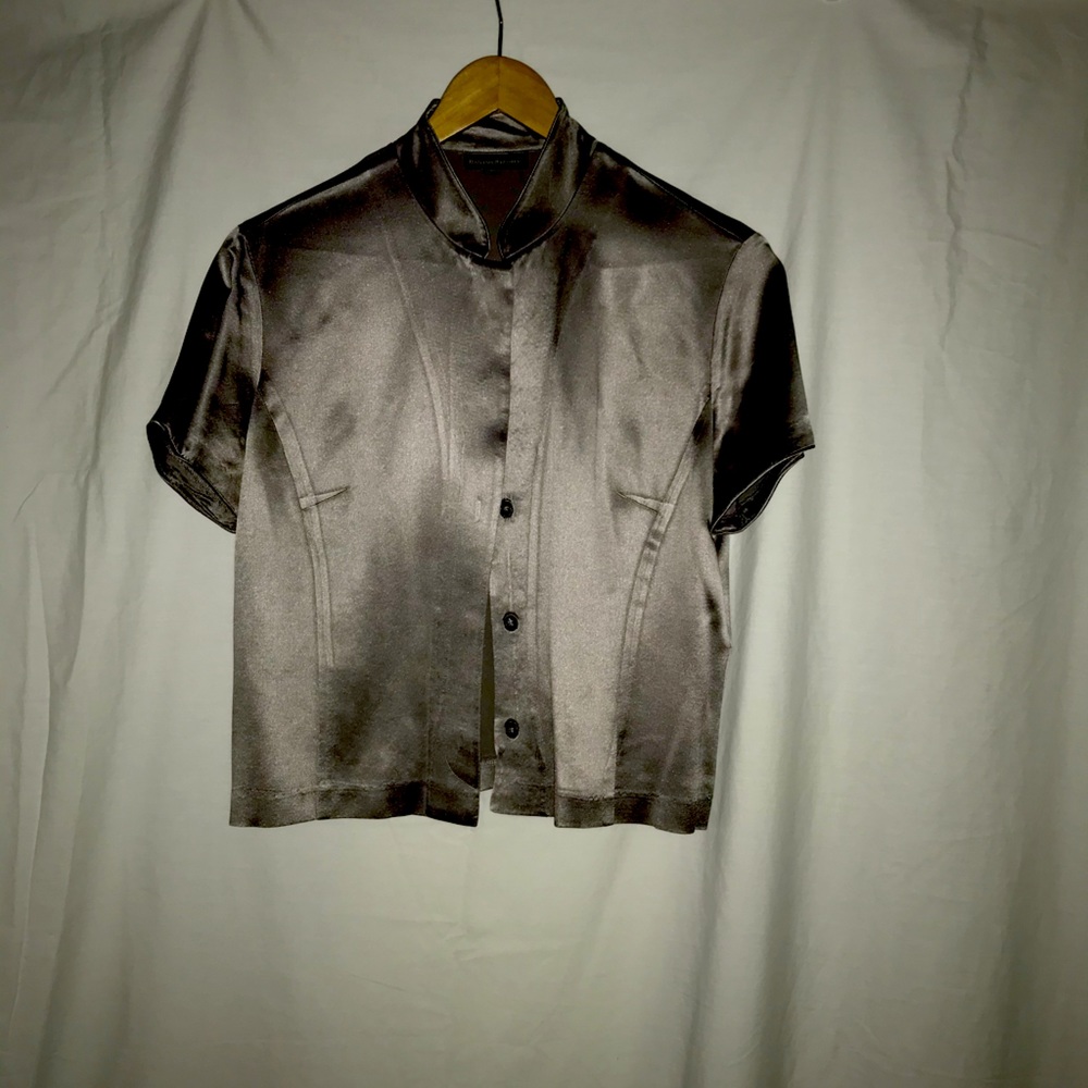 EUC Banana Republic Dark Gray 100% Silk Top, 12